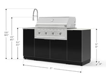 NewAge Products Classic Series 5PC Aluminum Black Modular Outdoor Kitchen Grill Island with 40" Performance Grill NG - 24"D x 72"W x 57.15"H