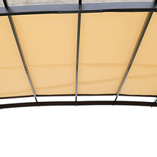 ANTSKU 12' x 9' Outdoor Pergola with Retractable Canopy Black Beige