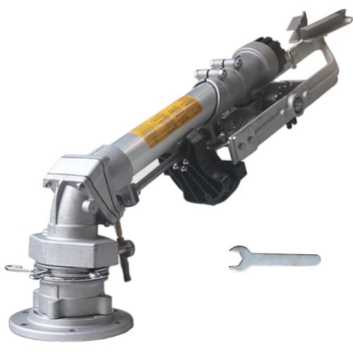 Traveling Sprinkler Parts Tractor Sprinkler 13-82m³/h Water Flow 24°/44° Angles 95-203.4ft Spray Range Turbine-Vortex for Clay Soils Dust Mitigation ExtendedModel+2.2mStand