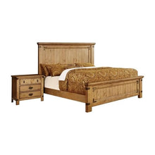 Furniture of America Sesco 2pc Weathered Brown Elm Bedroom Set Cal King + Nightstand