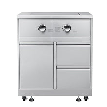 KoolMore 32 in. Outdoor Kitchen Liquid Propane Side Burner with Bottom Cabinet in Stainless-Steel (KM-OKS-SBC)