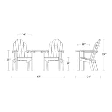 Wildridge Classic Deck Chair Tete-A-Tete, Aruba Blue - Outdoor Weather Resistant HDPE Furniture for Patio