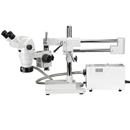 AmScope Professional Binocular Stereo Zoom Microscope with Fiber-Optic Ring Light Clear