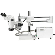 AmScope Professional Binocular Stereo Zoom Microscope with Fiber-Optic Ring Light Clear