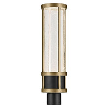 Kichler Camillo LED Textured Black with Natural Brass Modern Outdoor Post Light with Clear Seeded Glass for Outdoor Posts