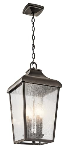 Kichler Forestdale 4-Light Outdoor Pendant Light, Textured Black