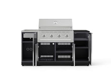 NewAge Products Classic Series 5PC Aluminum Slate Gray Modular Outdoor Kitchen Grill Island with 36" Performance Grill NG - 24"D x 68"W x 57.15"H