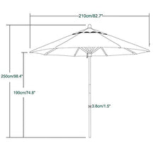 iumLeap Outdoor Patio Umbrella - Classy Market Umbrella for Garden Backyard & Beach - Travel-Friendly Sunshade in Brown Blue & Dark Blue - Perfect for Relaxation & Shade, Brown-9ft
