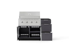 NewAge Products Classic Series 4PC Aluminum Slate Gray Modular Outdoor Kitchen Grill Island with 36" Performance Grill NG - 24"D x 52"W x 47.5"H