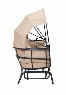 WEALTHOUSE 2-Person Outdoor Chair with Adjustable Canopy, Egg Shaped Rocking Seat, Padded Cushions, Supportive Pillows, Patio Hammock Bench for Garden Balcony Backyard Poolside Leisure