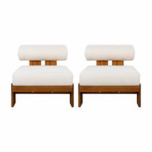 Christopher Knight Home Hazoe Acacia Wood Lounge Chair Outdoor Set of 2, Patio Accent Chair Set with Thick Waterproof Cushions, Outdoor Armless Club Chair for Patio Furniture Set, Beige + Teak