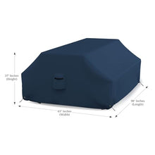 Covers & all Picnic Table Cover, 12 Oz Waterproof UV & Weather Resistant Protector, Outdoor Patio Table Bench Outside Furniture Cover with Air Vents & Drawstrings (98”L x 63”W x 37”H, Blue)
