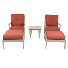 highwood Lehigh 5-Piece Deep Seating Set, with Sunbrella Cushions in Canvas Persimmon, Whitewash Frame