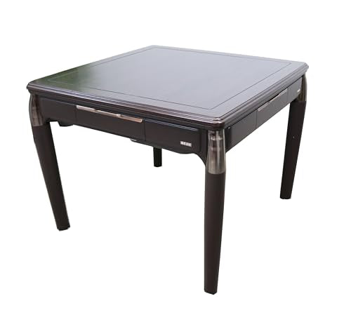 usamjtable Thin Black Walnut Style Automatic Mahjong Table with Numbered Tiles