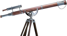 Antiqueex Nautical Vintage Double Barrel Telescope Chrome Finish