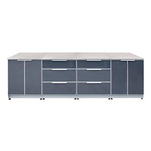 Blue Sky Outdoor Living 4-Piece Modular Outdoor Kitchen Combo Set - Weather-Resistant Stainless Steel and Tempered Glass - Includes 2 3-Drawer Cabinets, 2 2-Door Cabinets, and 4 Stainless Countertops