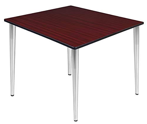 212 Main Kahlo Square Tapered Leg Table 48 in Mahogany & Chrome