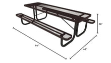 COATEDOUTDOORFURNITURE 8Ft Rect Picnic Table, Expanded, Brown