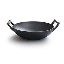 ntumLeap Cast Iron Flat Bottom Wok Non-Stick Wok Induction Cooker General Pig Iron