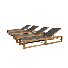 Christopher Knight Home Emile Chaise Lounge Black + Teak