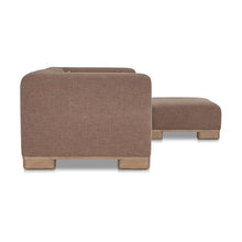 NADAAL STUDIOS Quinlan Modular Sectional, Polyester Performance Fabric, Oak Veneer Base, Modular Components, Foam Feather Fiber Fill, Dark Brown