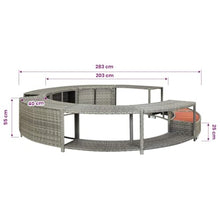 Round Poly Rattan Hot Tub Surround for Standard Spas, Weather-Resistant Outdoor Spa Furniture with Storage, Durable Powder-Coated Steel Frame, Grey