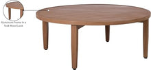 Meridian Furniture 363-C Maui Collection Modern | Contemporary Outdoor Patio Coffee Table with Aluminum Frame in a Teak Wood Look, 36" W x 36" D x 14" H, Natural