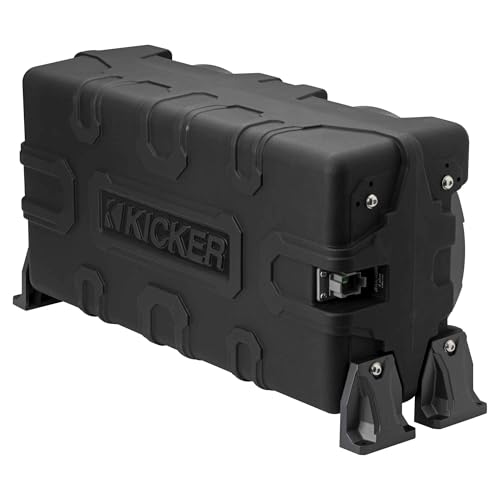 KICKER 10-Inch Loaded Premium Marine Sub Enclosure with Passive Radiator & 48KXMA4002 Marine Amp Bundle