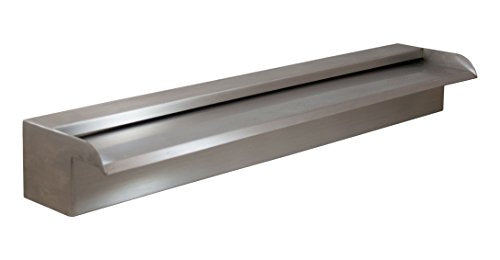 Majestic Water Spouts Nakano 24" Waterfall Spillway for Fountains, Pools, Ponds Silver Metallic