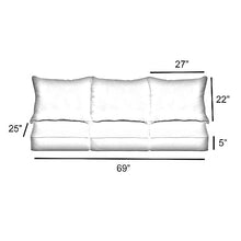 Sorra Home 23 in x 25 in x 5 in Deep Seating Pillow and Cushion Set-Corded Sofa, Standard, Ivory 5 Pound