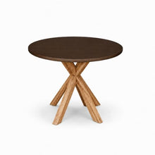 Modern Indoor/Outdoor Brown 39.4" Round Concrete Fiber Dining Table