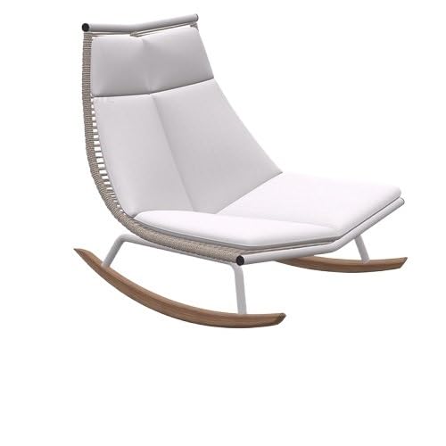 GLigeT Balcony Table and Chair Set Leisure Outdoor Garden Furniture Sets Rattan Rocking Chairs Patio Furniture Table and Chair Home Garden and Terrace Set Bistro Table Set (Color : C-White)