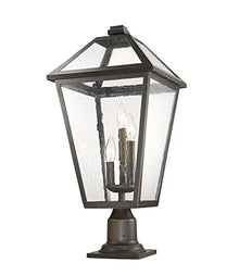 Z-Lite 3 Light Outdoor Pier Mounted Fixture 579PHXLR-533PM-BK, Clear Beveled