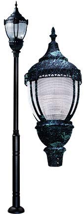 DABMAR LIGHTING GM8053-VG-MT Cast Aluminum Dark Top Acorn Fixture 70 Watt Metal Halide Multi-Tap, Verde Green