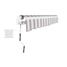 Awntech 12' California (12' x 10') Retractable Patio Awning, Gray/White Stripe