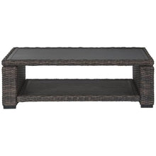 Afuera Living Outdoor Wicker Patio Coffee Table, 48 x 30 in, Brown Resin Wicker, Aluminum Frame and Tabletop, All-Weather Design, Lower Shelf, Rustproof Finish, Perfect for Patio or Outdoor Seating