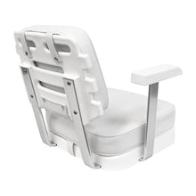 Wise Ladder Back Helm Chair with Adjustable Height Pedestal and Seat Slide White