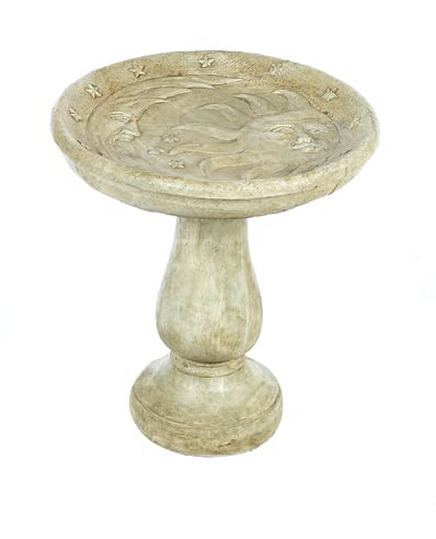 Solid Rock Stoneworks Celestial Birdbath- 24in Tall- Buff