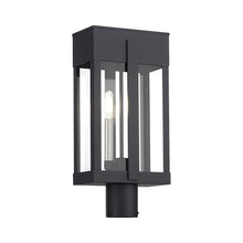 Livex Lighting, 28964-04, Berksford Collection, 2 Light Black Large Outdoor Post Top Lantern with Brushed Nickel Candles and Clear Glass