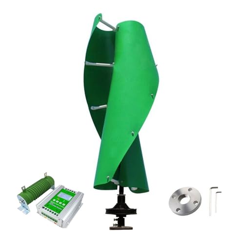 Wind Turbines，10000W No Noise Vertical Magnetic Levitation Upright Wind Turbine, 12V 24V 48V for Home Use Vertical Axle Wind Turbine(Green,12V)