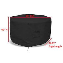 Octagon Fire Pit Cover 18 Oz Waterproof - 100% Weather Resistant Outdoor Fire Pit Table Cover with Air Pocket & Drawstring for Snug Fit (40" H x 65" D, Black)
