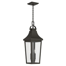 Kichler 24.75 Inch Cleary 2 Light Outdoor Modern Traditional Pendant Light, with Clear Glass in Olde Bronze, Waterproof Aluminum, (24.75" H x 8.5" W), 59198OZ