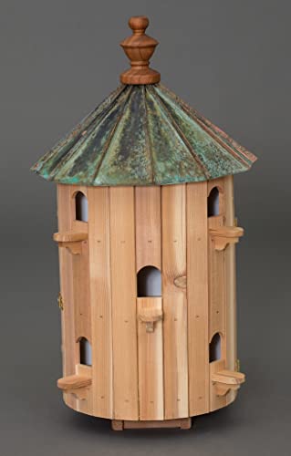 10-Hole Cedar Bird House with Patina Roof