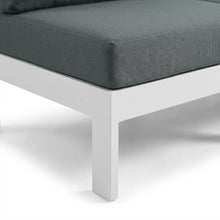 Outdoor Escape Gray Fabric Outdoor Patio Modular Sofa with Contemporary Style, Comfortable Seating, Durable Material, 150-Inch Width
