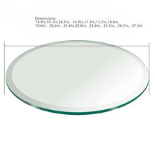Pealihuy Round Tempered Glass Table Surface,Indoor Outdoor Shelf Tempered Glass Table Top,Round Clear Tempered,(100cm(40 in))