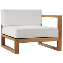 Afuera Living 3-Piece Solid Teak Wood Patio Sofa Set, Natural and White Finish, Water and UV Resistant Cushions, Machine Washable Covers, Modern Outdoor Furniture for Balcony, Patio, Garden, or