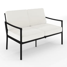 Martha Stewart Lily Pond Indoor/Outdoor Patio Loveseat, Black