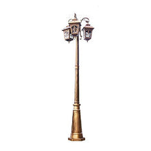 iumLeap 3-Lights American Country Vintage Metal Street Lights Courtyard Glass Lantern High Pole Path Column Lamp E27 Exterior Pillar Lantern Ip55 Waterproof Park Community La(200cm)