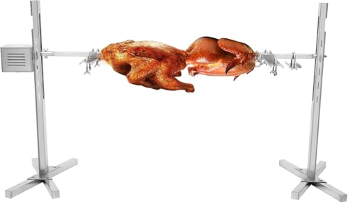 Stainless Steel Electric Rotisserie Grill with Motorized 360° Rotation