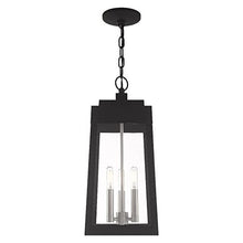 Livex Lighting 20857-91 Oslo - 19.75" Three Light Outdoor Hanging Lantern, Brushed Nickel Finish with Clear Glass